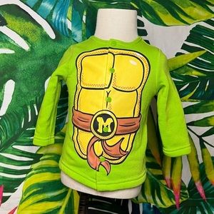 EUC Nickelodeon Baby 3-6M Ninja Turtles Michelangelo Cosplay Long Sleeve Top